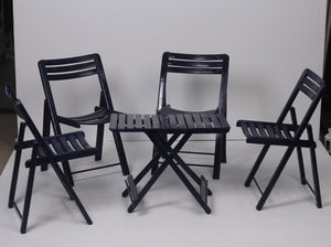 Set of 4 deep Blue outdoor Chairs & Table - GS Productions