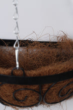 Load image into Gallery viewer, Black &amp; Brown Hanging Iron Planter with Coconut Fur - GS Productions
