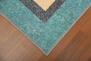 Brown & Blue Traditional 5' x 8'ft Carpet - GS Productions