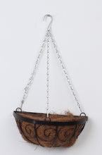 Load image into Gallery viewer, Black &amp; Brown Hanging Iron Planter with Coconut Fur - GS Productions
