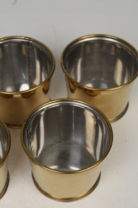 Set of 5 Gold Chrome Metal Planters 4" x 4" - GS Productions