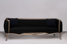 Load image into Gallery viewer, Dark Navy Blue &amp; Goldish Silver 3 seater sofa 6.5&#39;x 2.5&#39;ft Sofa - GS Productions
