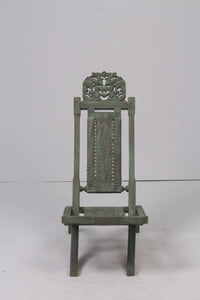 Sea Green antique wooden traditional chair 1.5x 3'ft - GS Productions