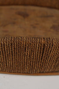 Brown Wooden & Jute Rope Basket Tray 14" x 17" - GS Productions