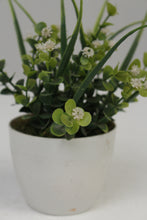 Load image into Gallery viewer, White Planter with Artificial Green Plant 2.5&quot; x 2.5&quot; - GS Productions
