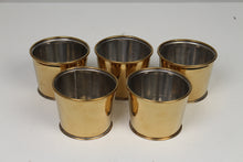 Load image into Gallery viewer, Set of 5 Gold Chrome Metal Planters 4&quot; x 4&quot; - GS Productions
