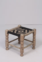 Load image into Gallery viewer, Black &amp; beige weaved stool 1.5&#39;x 1.5&#39;ft - GS Productions
