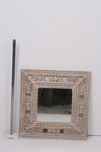 White & gold unique fully carved Mirror 2.5'x2.5'ft - GS Productions