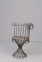 Load image into Gallery viewer, Weathered white &amp; brown metal unique chair 1.5&#39; x 3&#39;ft - GS Productions
