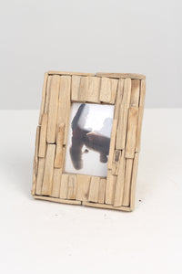 Beige Artisan Crafted Raw Wooden Photo Frame 6" x 10" - GS Productions