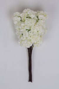 White Bunch Of Artificial Long Flower Stems 12" x 22" - GS Productions