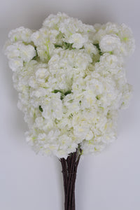 White Bunch Of Artificial Long Flower Stems 12" x 22" - GS Productions