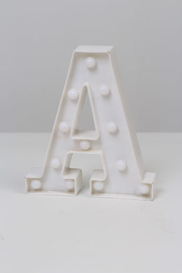 White A Alphabetic Decoration Piece with Mini Bulbs 8
