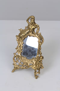 Gold Classic Victorian/Baroque Small Table Mirror in Metal 6" x 9" - GS Productions