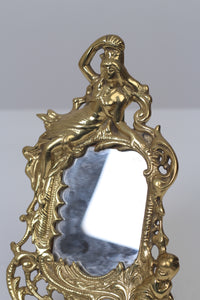 Gold Classic Victorian/Baroque Small Table Mirror in Metal 6" x 9" - GS Productions