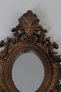 Antique Gold Victorian/Baroque Small Wall Mirror 6" x 10" - GS Productions