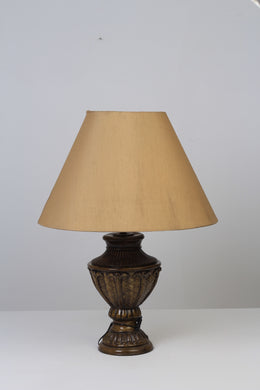 Fawn Yellow, Dull Green & Brown Traditional English Table Lamp 12