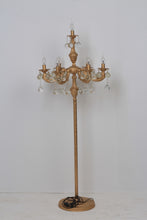 Load image into Gallery viewer, Golden Traditional Baroque Pedestal/Floor Lamp with Crystals Hangings 24&quot; x 65&quot; - GS Productions
