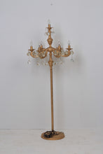 Load image into Gallery viewer, Golden Traditional Baroque Pedestal/Floor Lamp with Crystals Hangings 24&quot; x 65&quot; - GS Productions
