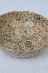Beige & Brown Hand Crafted Marble Bowl 5" x 10" - GS Productions