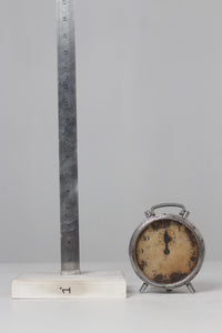 Brown & Silver vintage table clock 5" x 5" - GS Productions