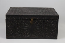 Load image into Gallery viewer, Black Wooden Carved Traditional Captain Box - GS Productions

