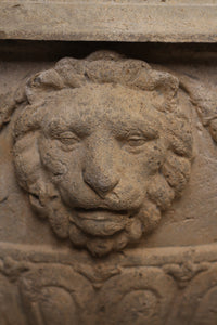 Classic beige Limestone lion urn  2.5'x3'ft - GS Productions