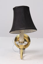 Load image into Gallery viewer, Black n antique gold wall light with shade 1&quot;x3&quot; - GS Productions
