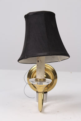 Black n antique gold wall light with shade 1