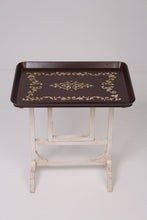 Load image into Gallery viewer, White with gold texture &amp; brown, hand painted table 2&#39; x 2.5ft - GS Productions
