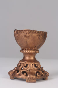 Copper gold wooden candle stand 08" - GS Productions