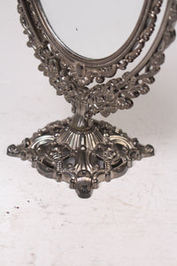 Antique Silver Traditional Vintage Carved Looking Mirror Stand 4" x 8" - GS Productions