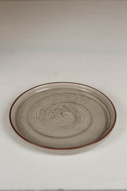 beige with brown border porcelain plater. - GS Productions
