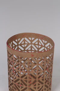 Beige & red old candle carved shade 04" - GS Productions