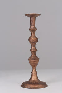 Copper gold wooden candle stand 12" - GS Productions