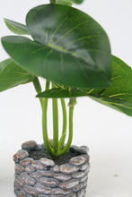 Load image into Gallery viewer, Set of 2 Grey Small Planter with Green Artificial Plant 2&quot; x 6&quot; - GS Productions
