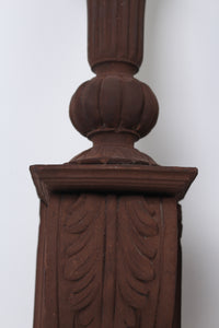Set of 2 Brown Carved Wooden Wall Mount Candle Holder 5" x 17" - GS Productions