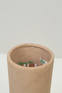 Beige/Biscuit Painted Cylindrical Ceramic Vase 6" x 13" - GS Productions