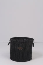 Load image into Gallery viewer, Black plastic cane weaved basket/planter 15&quot;x 13&quot; - GS Productions
