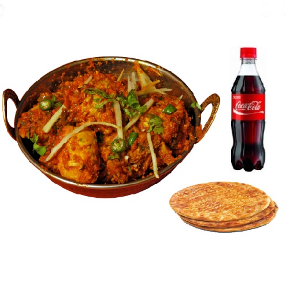 Chicken Kerahi with Nan, Drink, Salad & Raita (Per Person Serving) - GS Productions