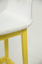 Load image into Gallery viewer, White &amp; yellow wooden bar stool. - GS Productions
