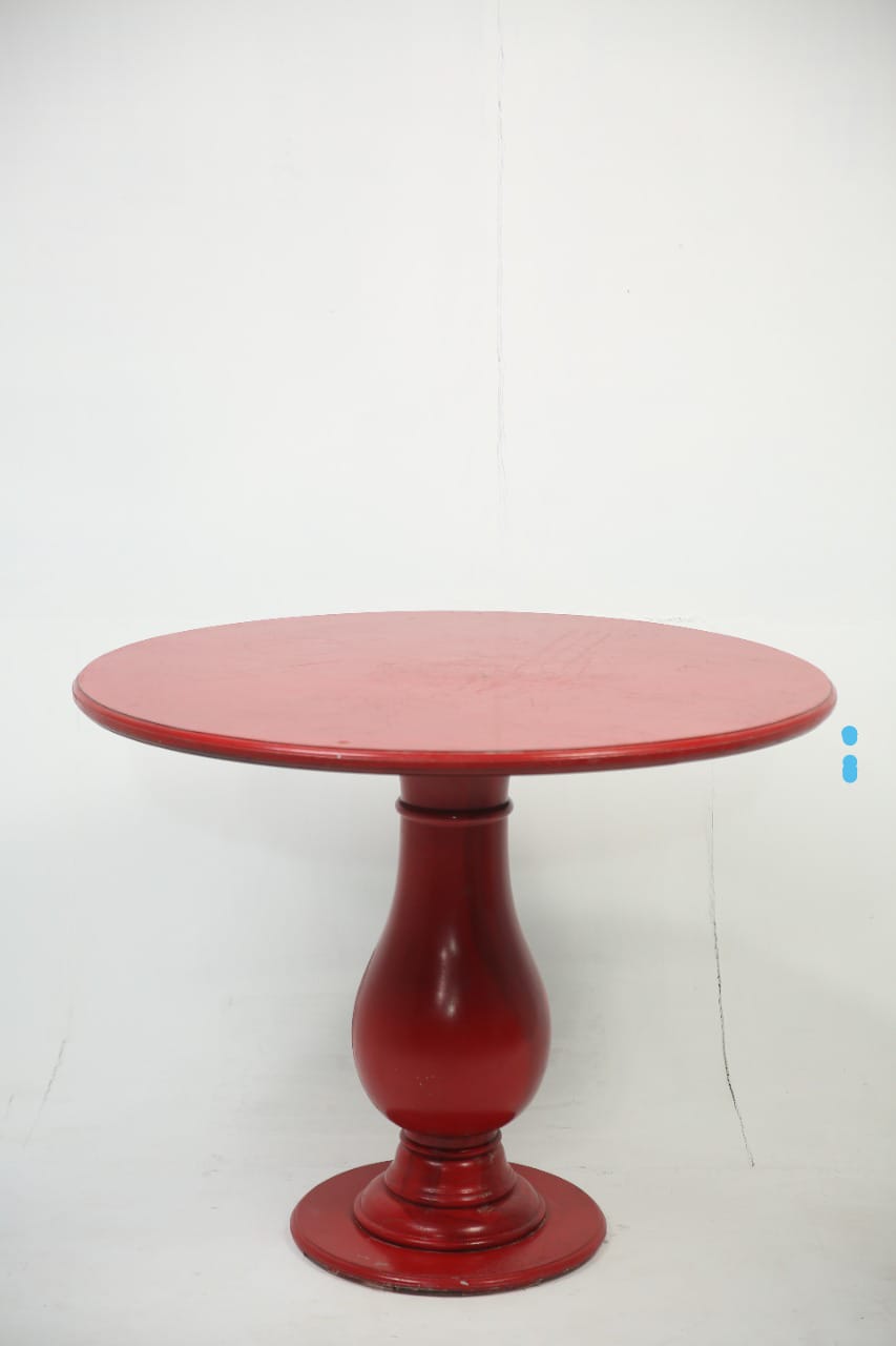 Plain red coloured hallway centre table.H,2.8 w,3.3 - GS Productions