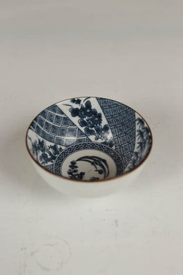 bone white bowl with blue detail/decoration piece. - GS Productions