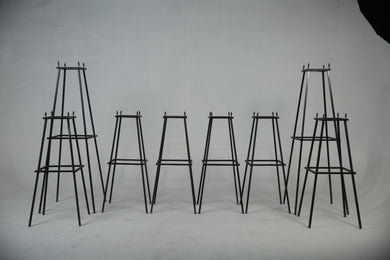 Set of 2 full height 6 medium height black painted Iron floor stand. - GS Productions