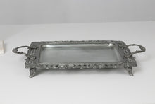 Load image into Gallery viewer, Dull silver fully carved traditional Tray 14&quot; - GS Productions
