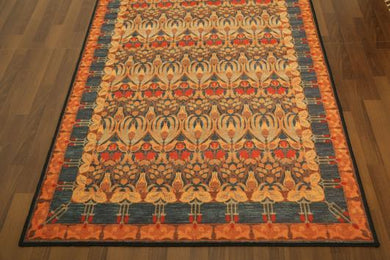 Orange & Grey Traditional 5' x 8'ft Carpet - GS Productions