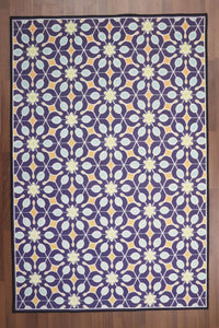 Blue Flowers Traditional 5' x 8'ft Carpet - GS Productions