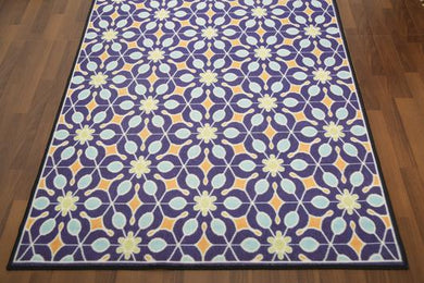Blue Flowers Traditional 5' x 8'ft Carpet - GS Productions