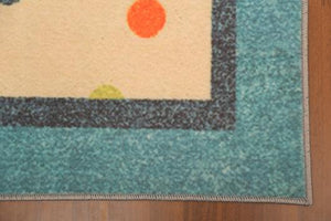 Brown & Blue Traditional 5' x 8'ft Carpet - GS Productions