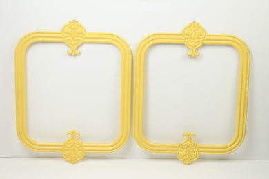 Set of 2 Yellow Wooden Carved Frames 2.5' x 3'ft - GS Productions